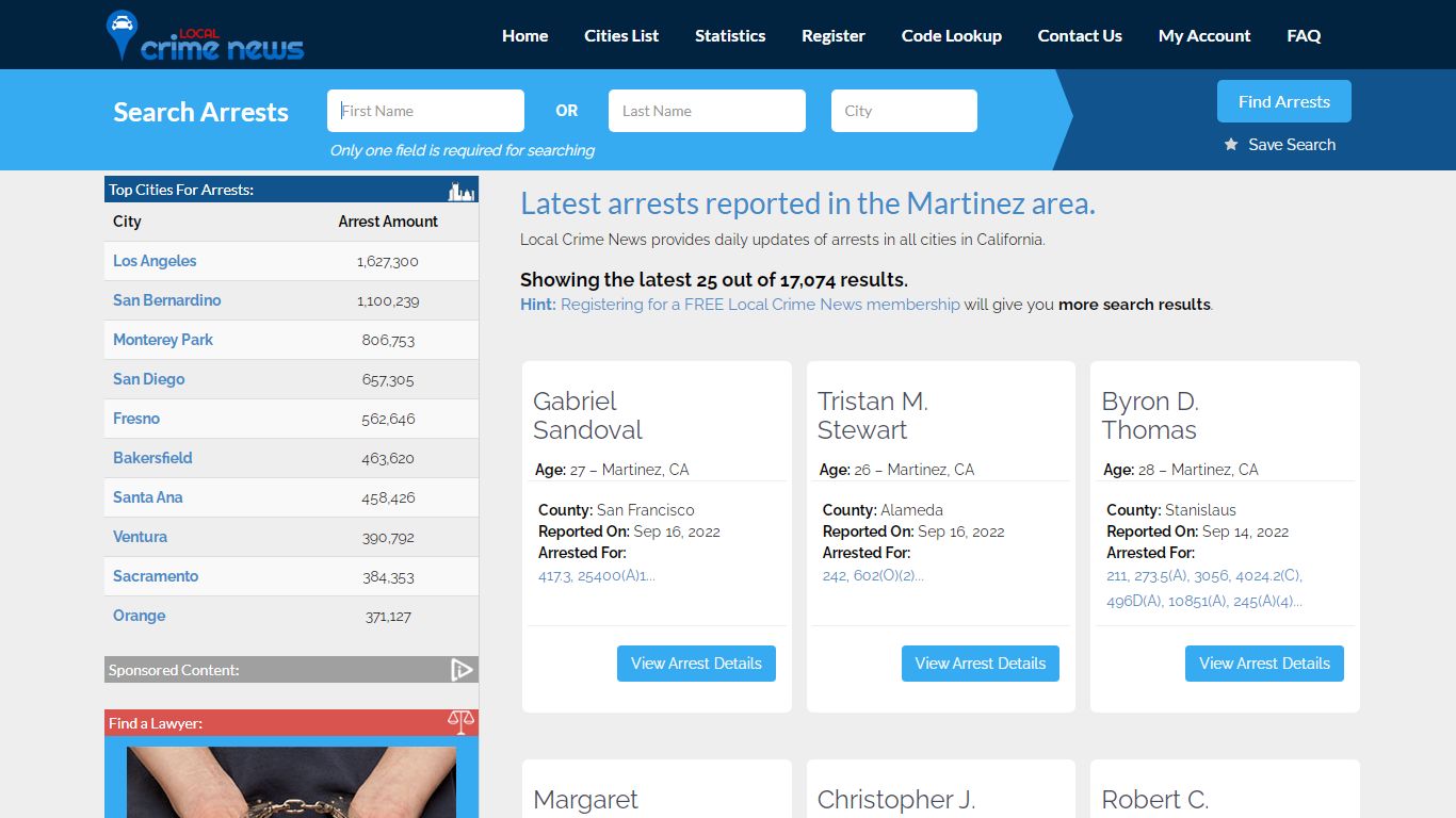 Martinez California Arrest Records | Local Crime News